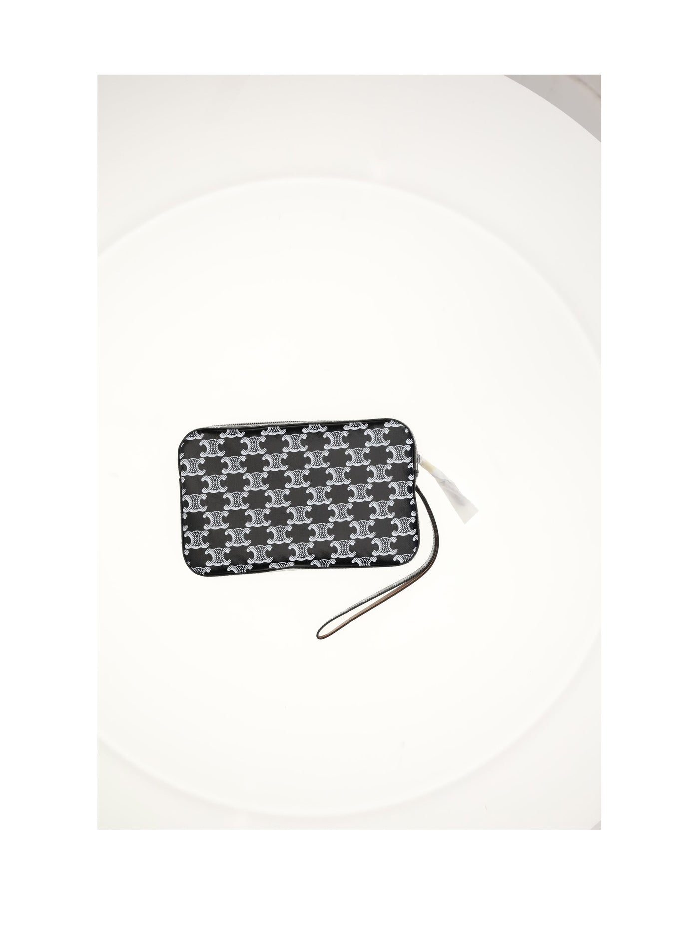 Celine Logo-Jacquard Cotton Pouch — Black Wallet