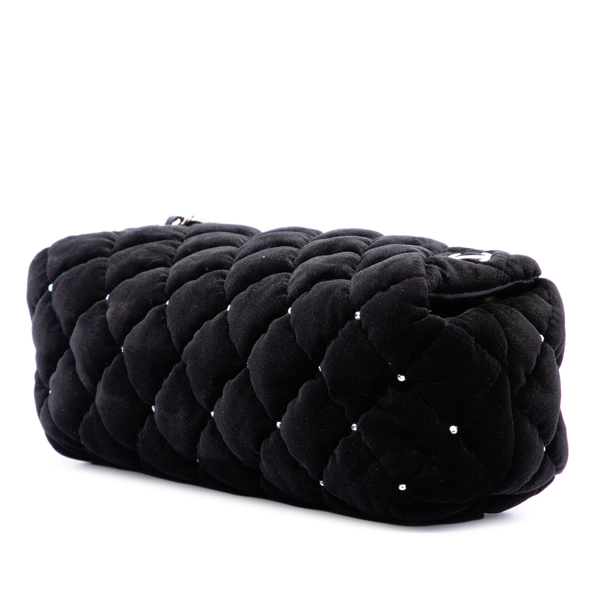 CC Quilted Velvet Crystal Wristlet Clutch - Image 2
