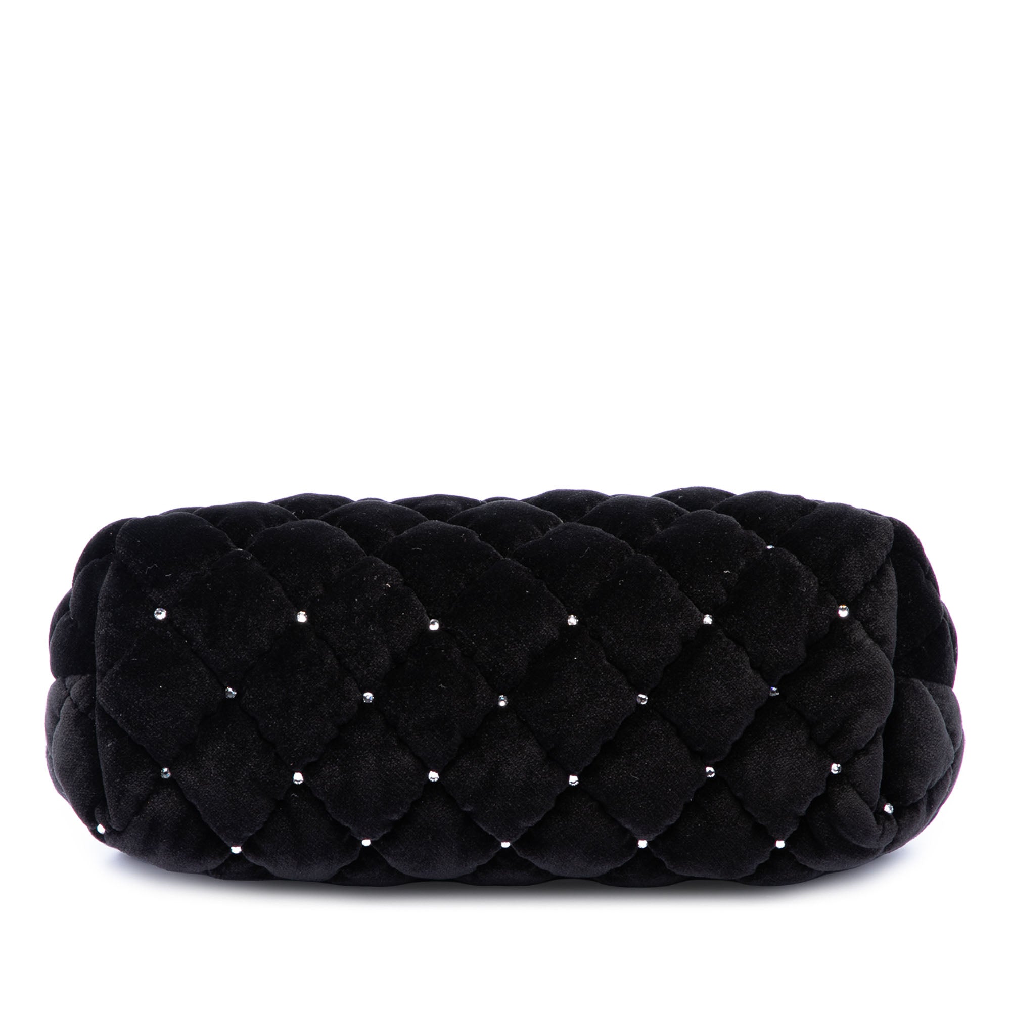 CC Quilted Velvet Crystal Wristlet Clutch - Image 3
