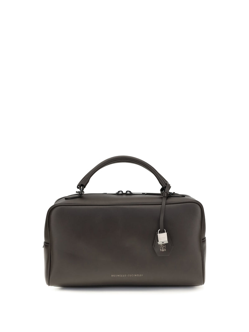 Brunello Cucinelli Shoulder Bag — Brown Calf Leather