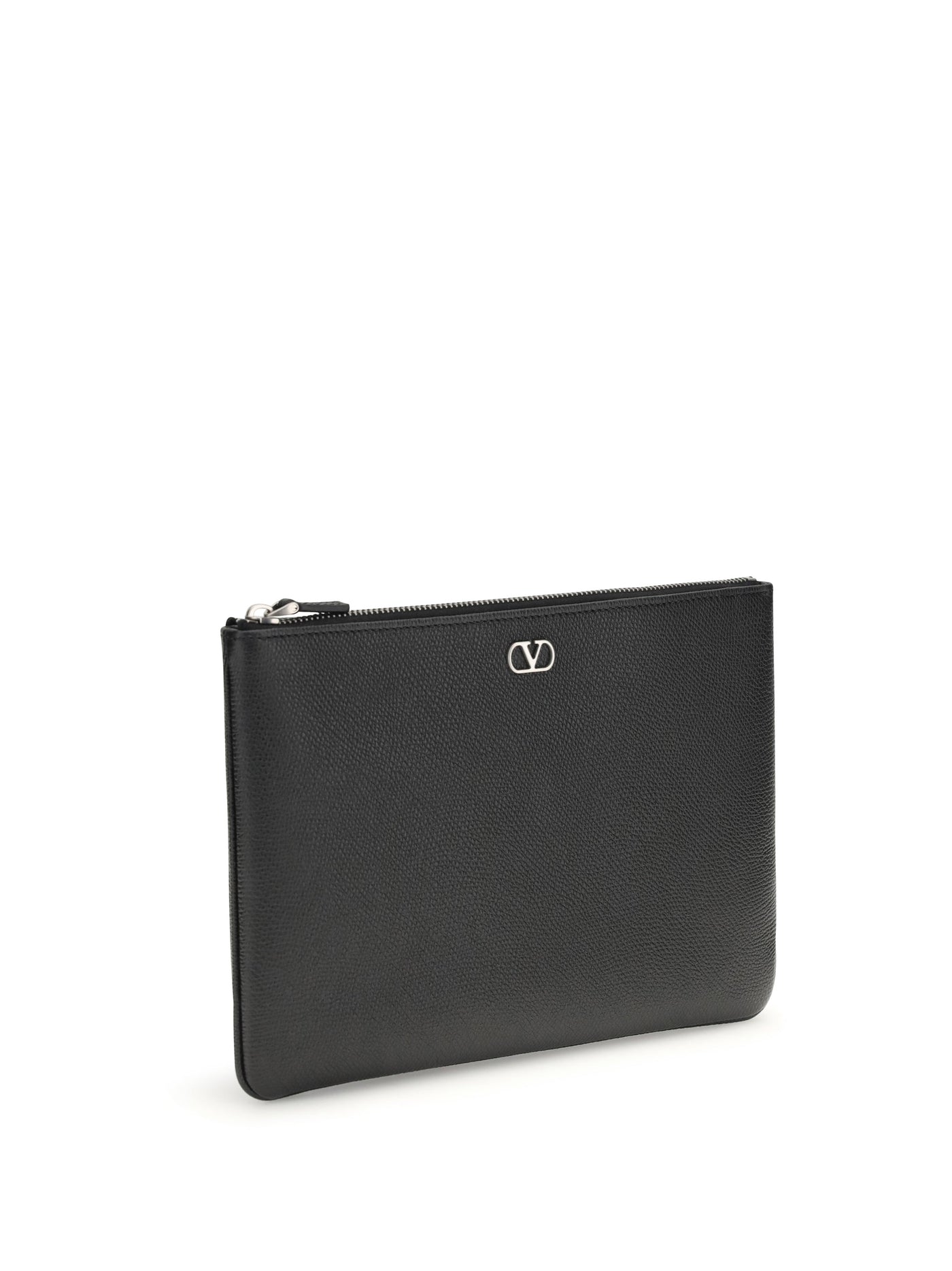 Valentino Garavani Calf Leather Pouch — Black Wallet