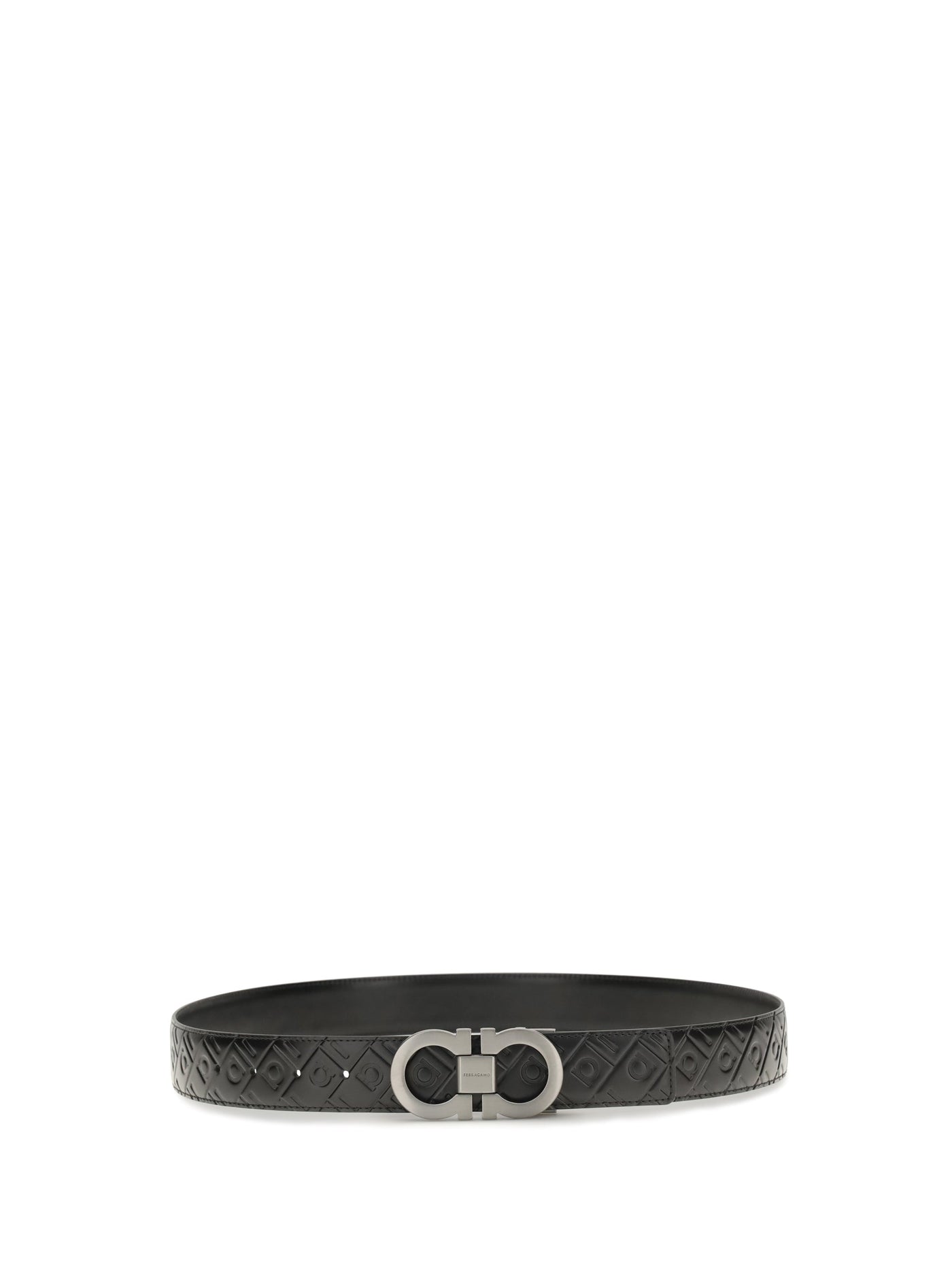 Ferragamo Gancini Belt — Black Calf Leather