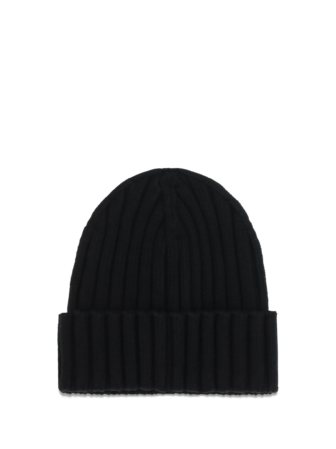 Moncler L20933b00036a9327 Ribbed Merino Wool Beanie — Black Beanies