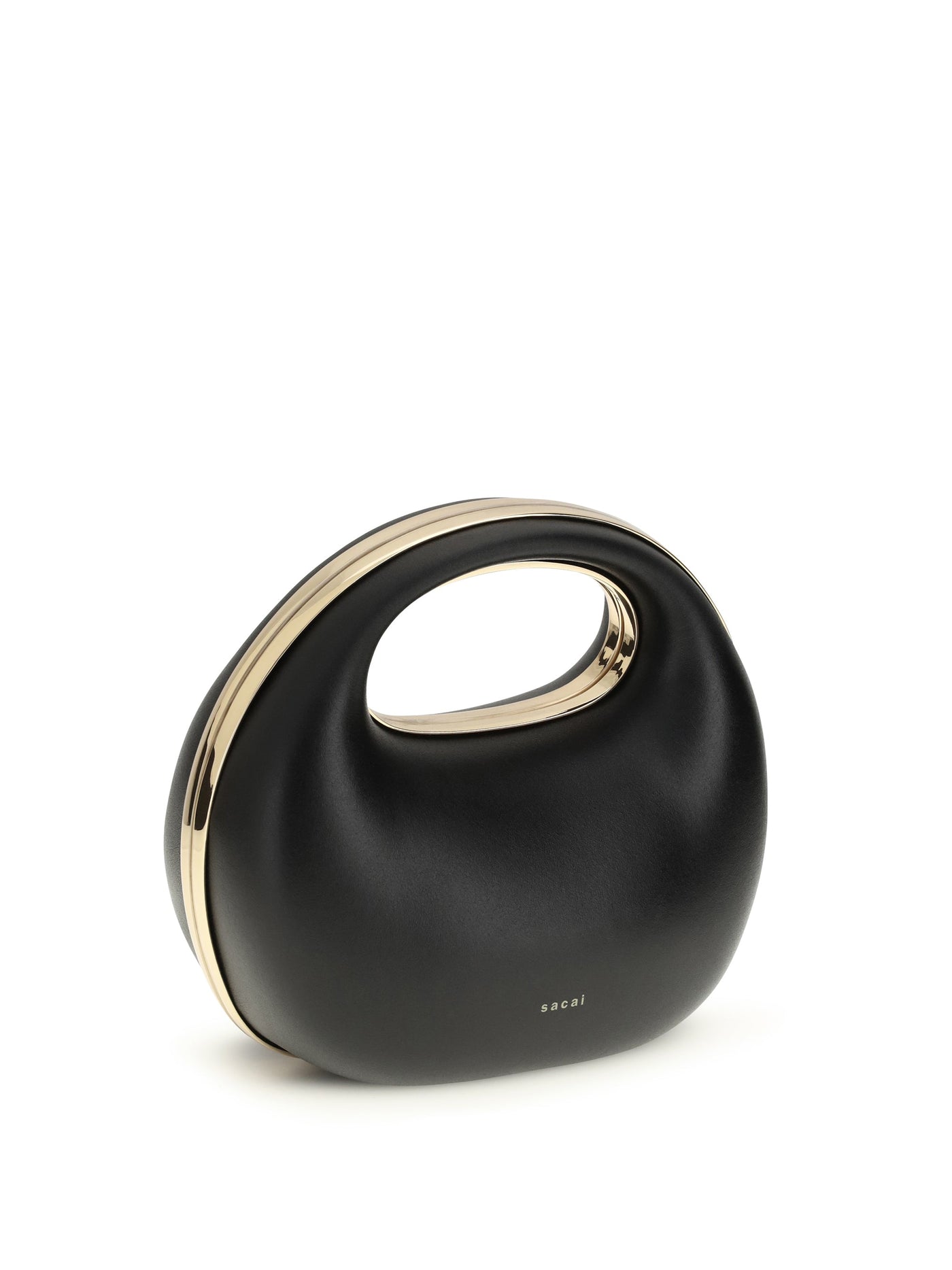 Sacai Sculptural Calf Leather Top Handle Bag — Black