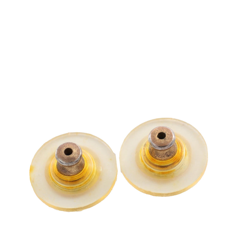 CC Gold Plated Strass Acrylic Drop Push Back Earrings - Image 3
