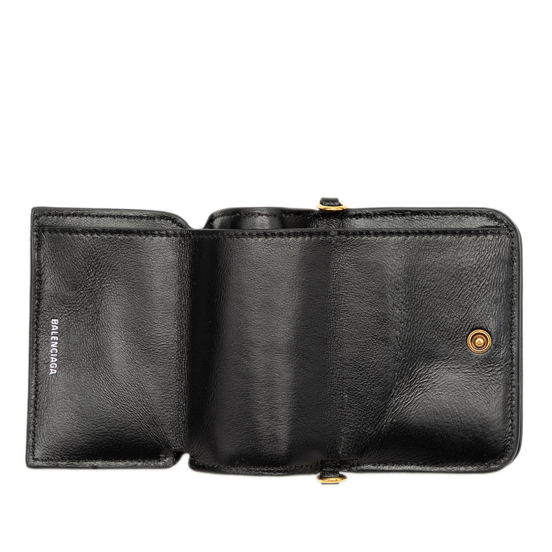 Mini Grained Calfskin Logo Cash Wallet On Chain - Image 4