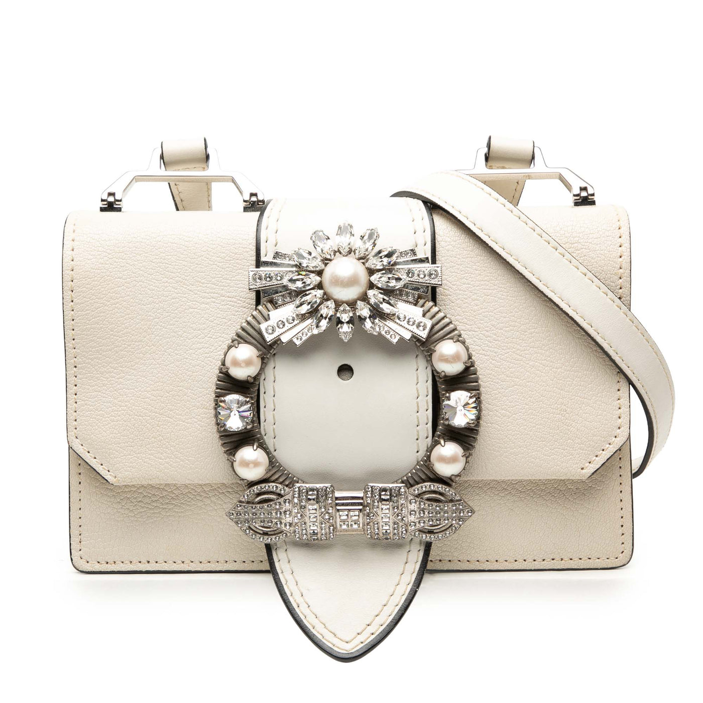 Goatskin Madras Soft Calf Crystal Embellished Crossbody - Image 1