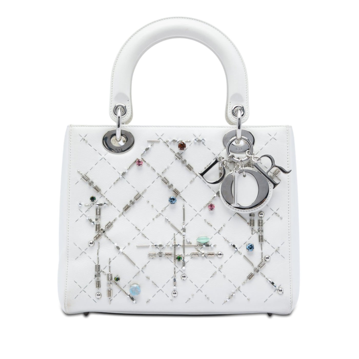 Medium Calfskin Beads And Rhinestone Embellished Lady Dior - Image 1