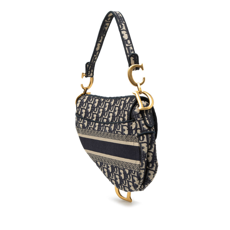 Oblique Embroidered Canvas Saddle Bag - Image 2