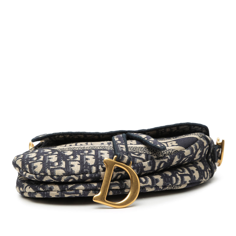 Oblique Embroidered Canvas Saddle Bag - Image 3