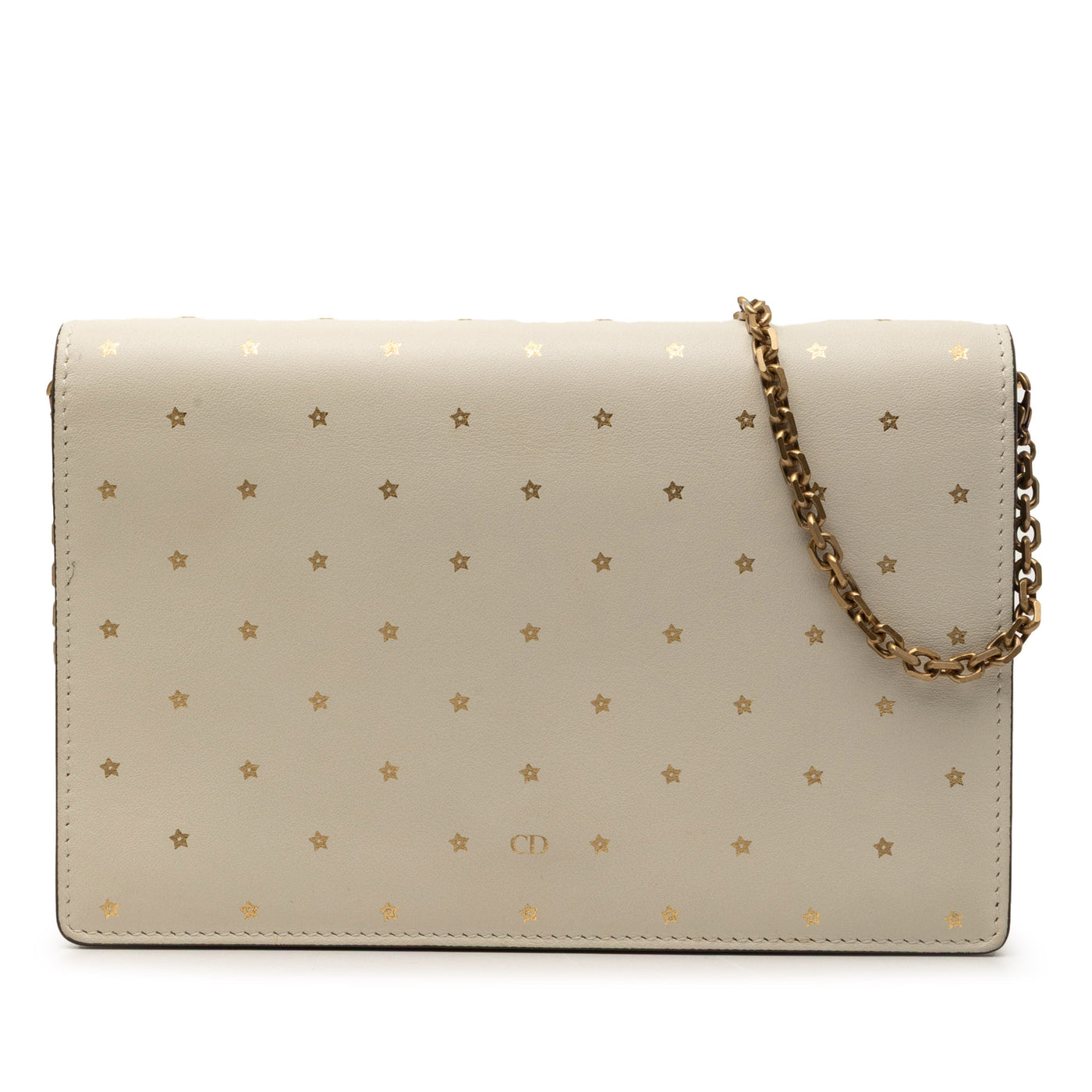 Stars Printed Calfskin Wallet on Chain - Image 1