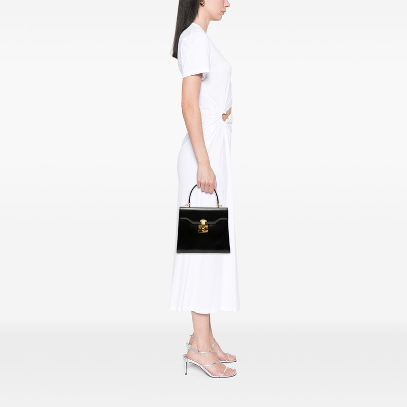 Smooth Calfskin Lady Lock Satchel - Image 7