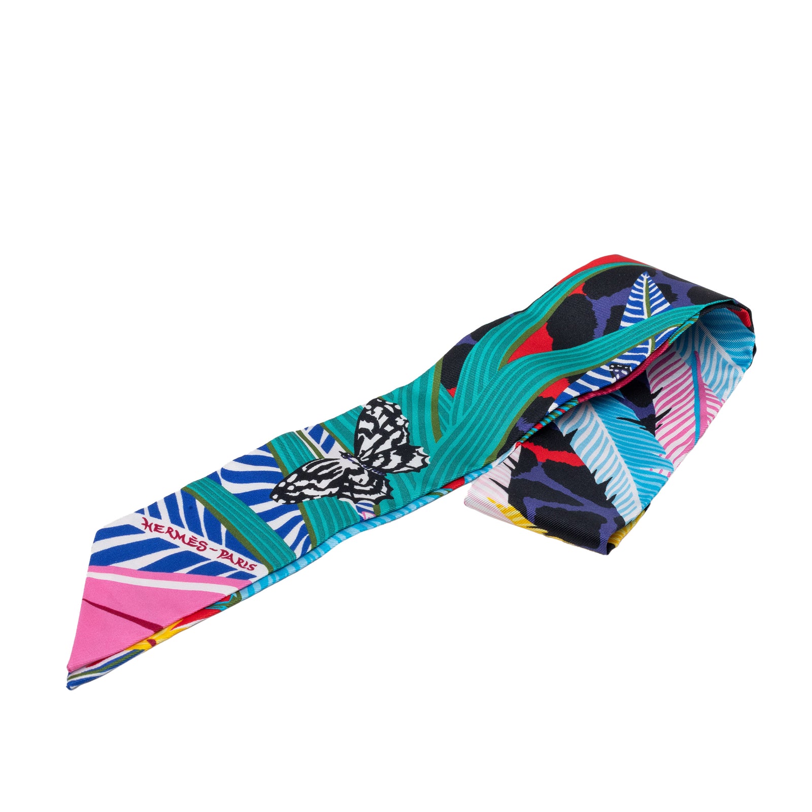 Jaguar Quetzal Silk Twilly Scarf - Image 1