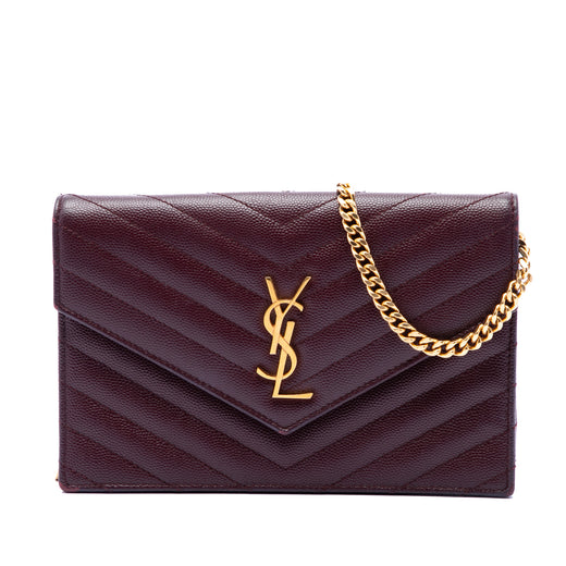 Grain De Poudre Matelasse Chevron Monogram Chain Wallet - Image 1