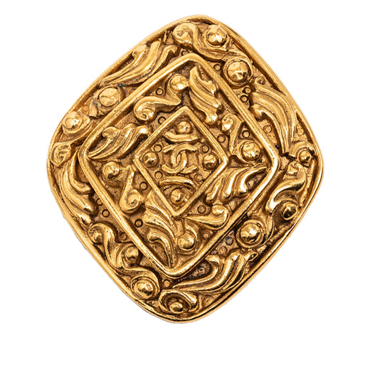 CC Gold Plated Rhombus Brooch - Image 1