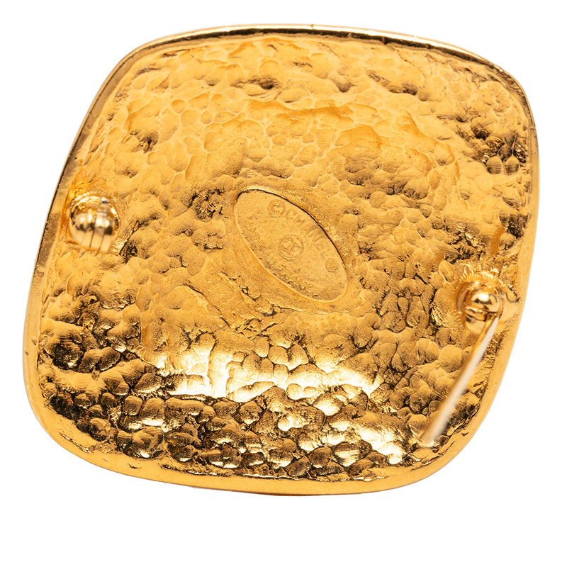 CC Gold Plated Rhombus Brooch - Image 3