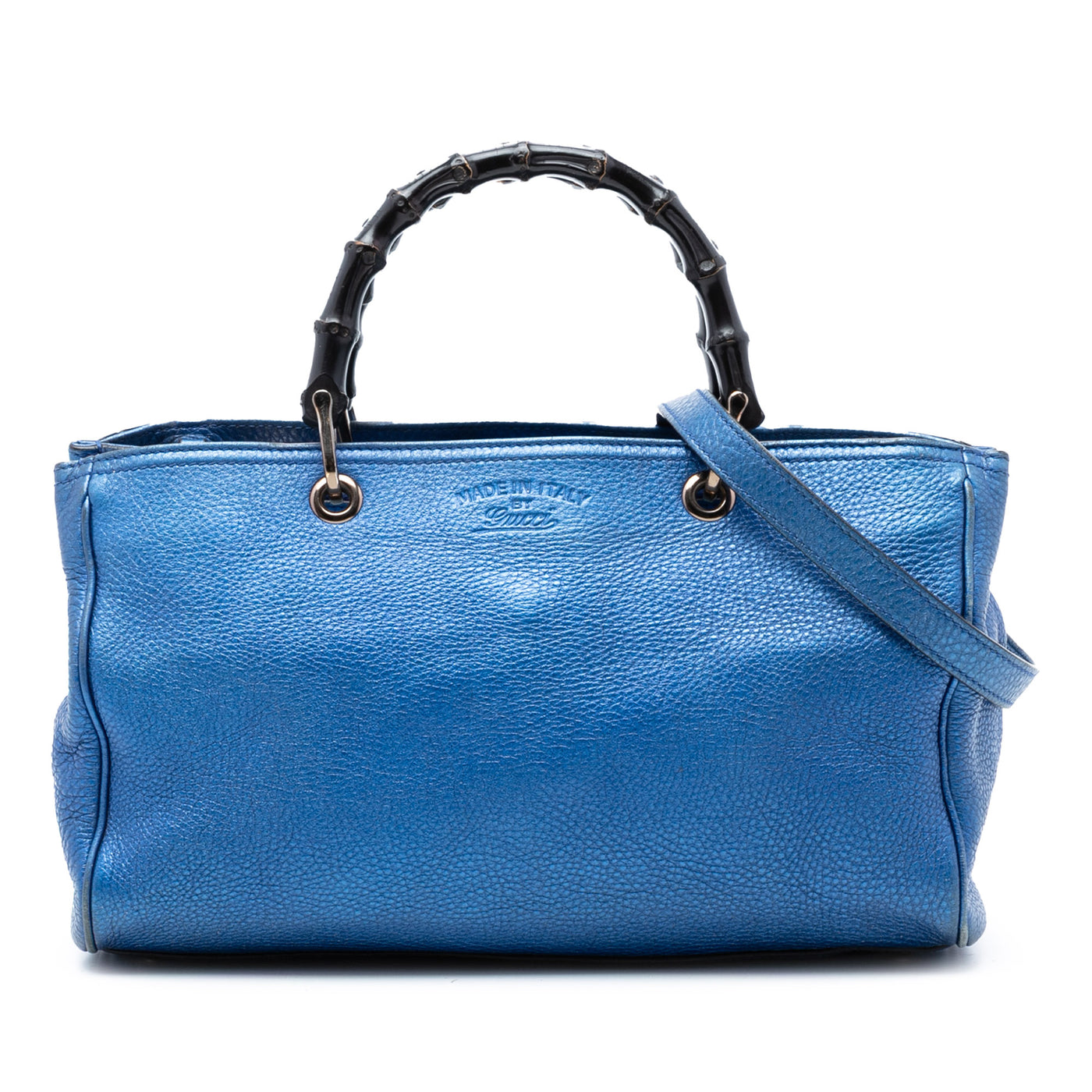 Medium Metallic Calfskin Bamboo Shopper Satchel - Image 1
