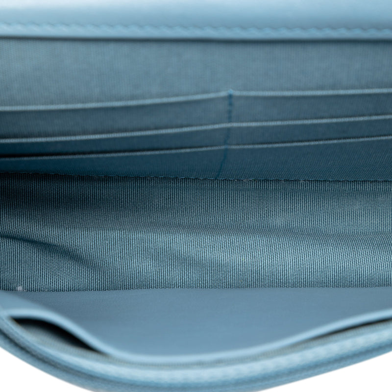 CC Quilted Ombre Patent and Aged Calfskin Crystal Wallet On Chain - Image 4