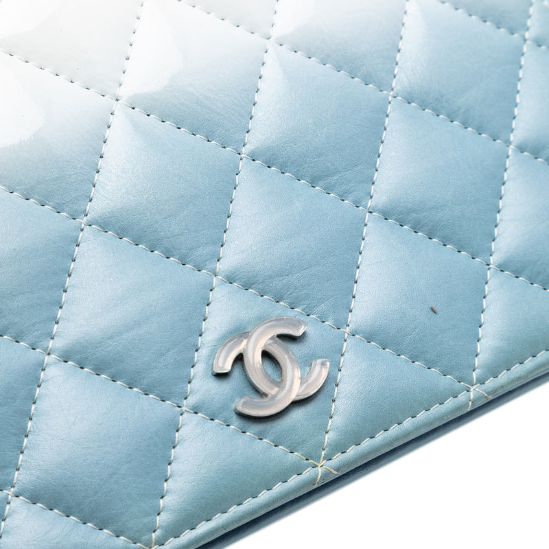 CC Quilted Ombre Patent and Aged Calfskin Crystal Wallet On Chain - Image 5