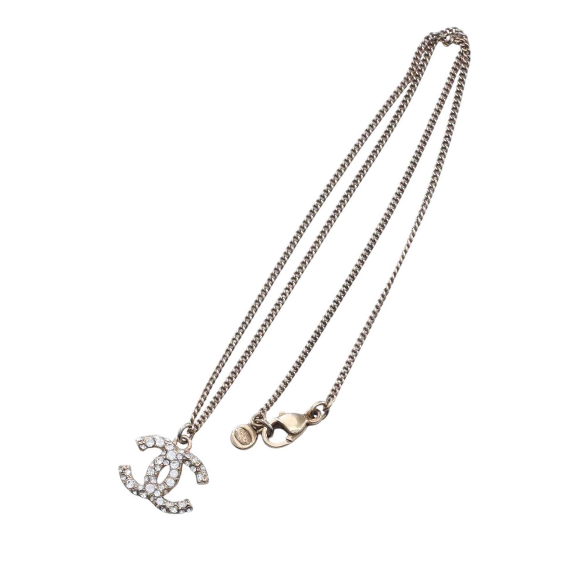 CC Gold Plated Strass Pendant Necklace - Image 1
