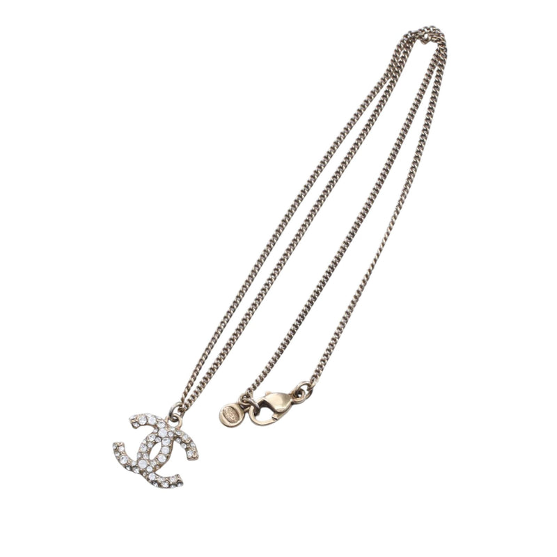 CC Gold Plated Strass Pendant Necklace