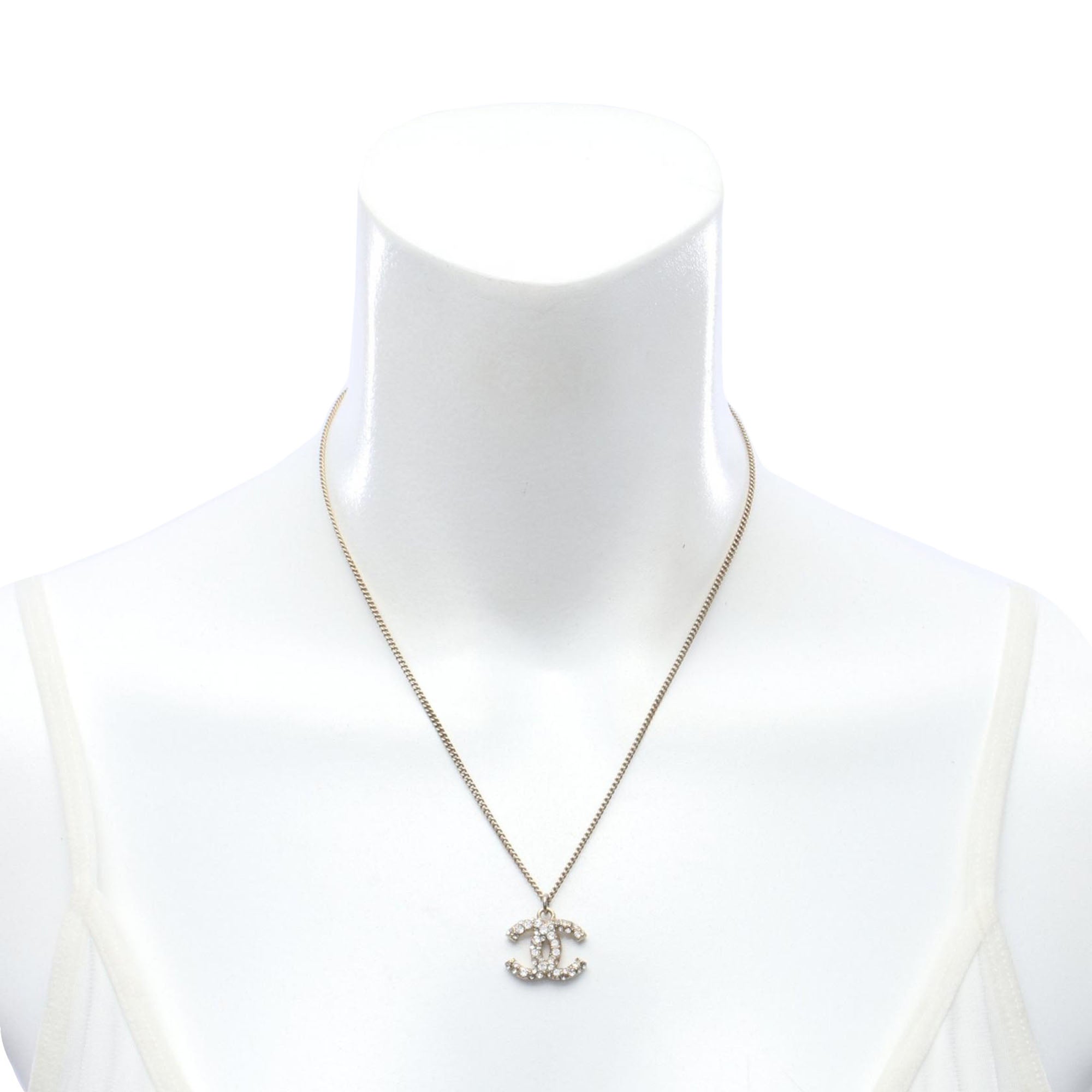 CC Gold Plated Strass Pendant Necklace - Image 5