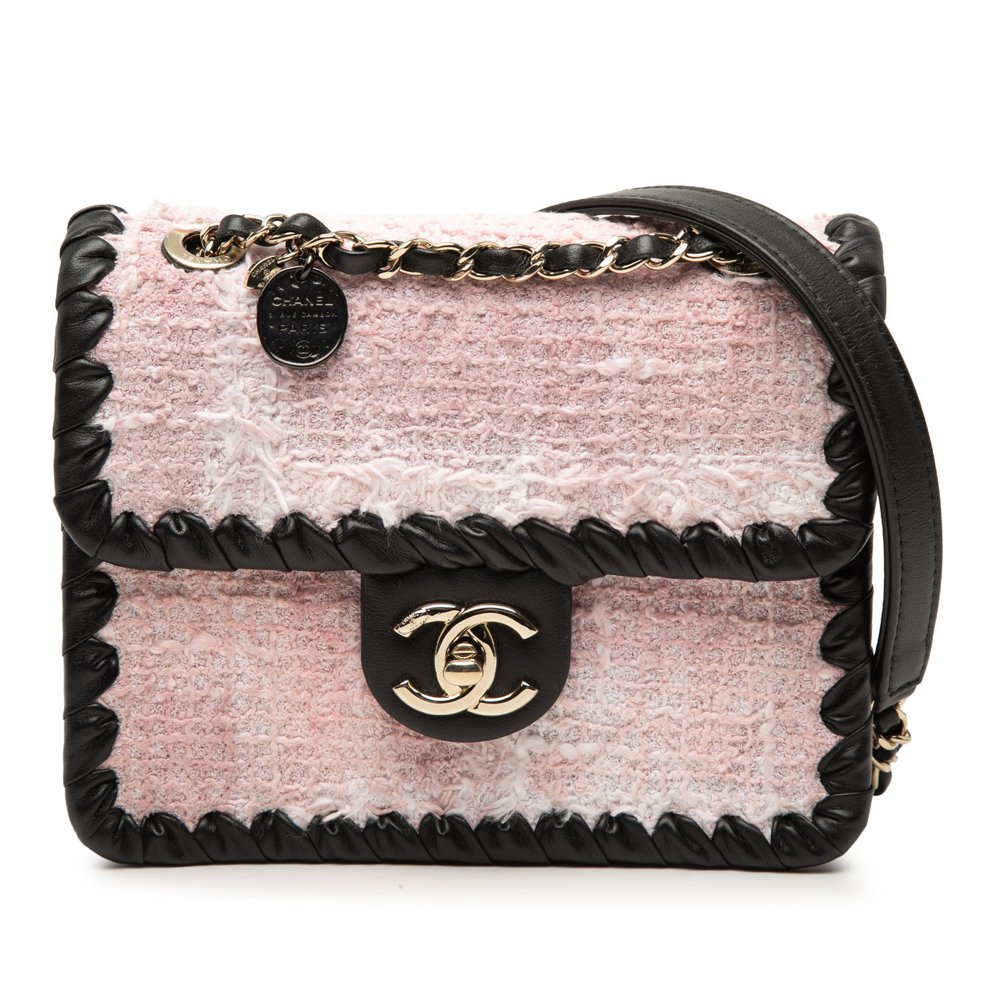 Mini Calfskin Braided Quilted Tweed My Own Frame Flap - Image 1