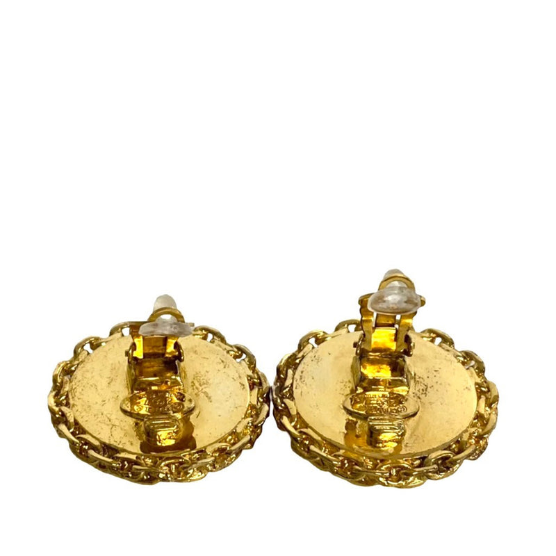CC Gold Plated Enamel Clip On Earrings - Image 3