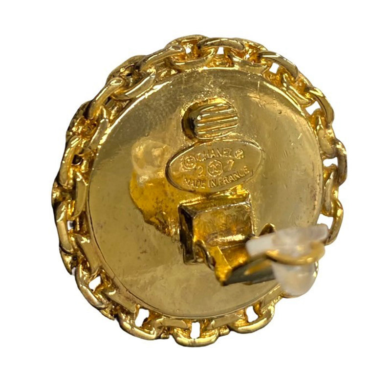 CC Gold Plated Enamel Clip On Earrings - Image 4
