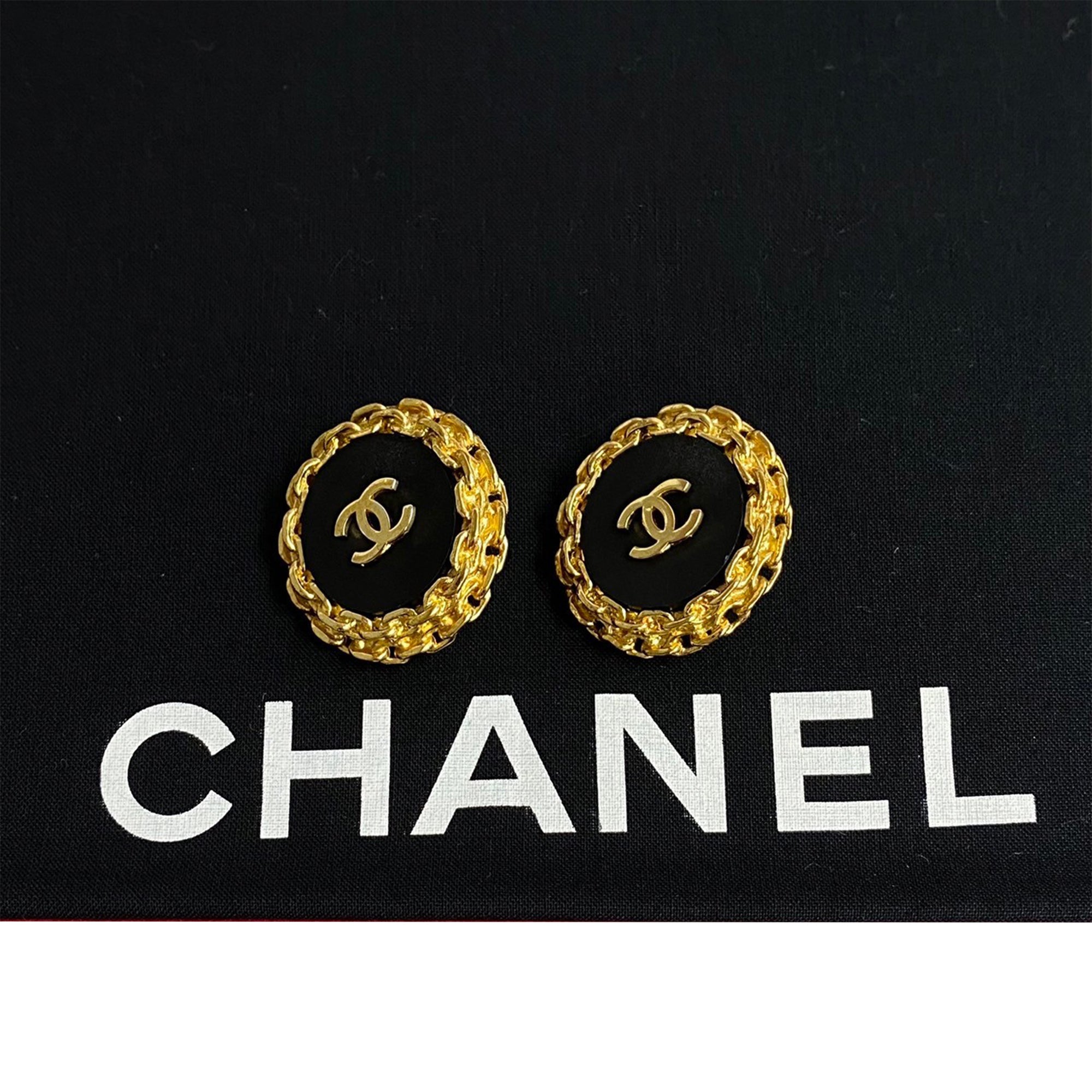 CC Gold Plated Enamel Clip On Earrings - Image 5