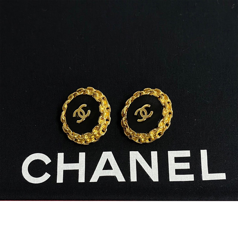 CC Gold Plated Enamel Clip On Earrings - Image 5
