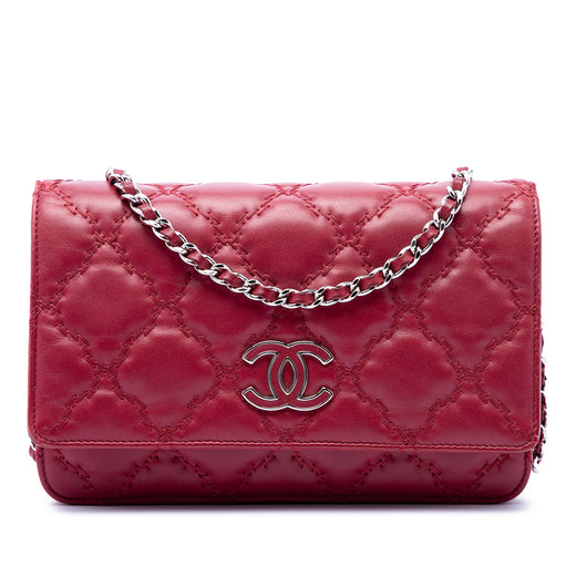 CC Quilted Calfskin Double Stitch Hamptons Wallet on Chain - Image 1