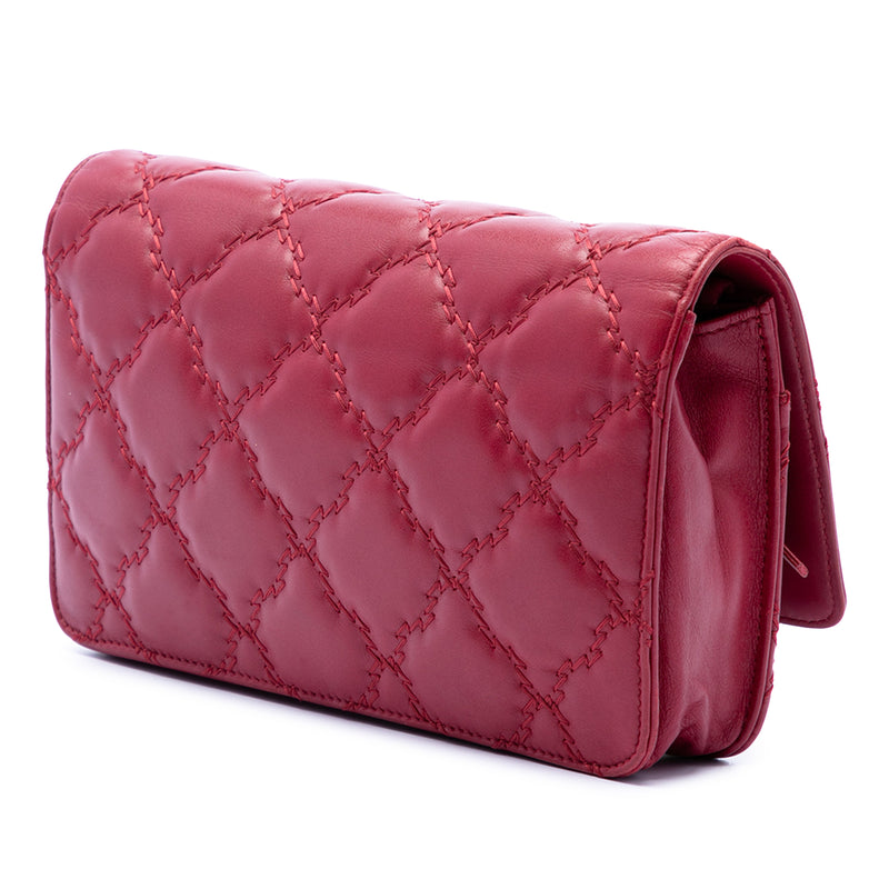 CC Quilted Calfskin Double Stitch Hamptons Wallet on Chain - Image 2