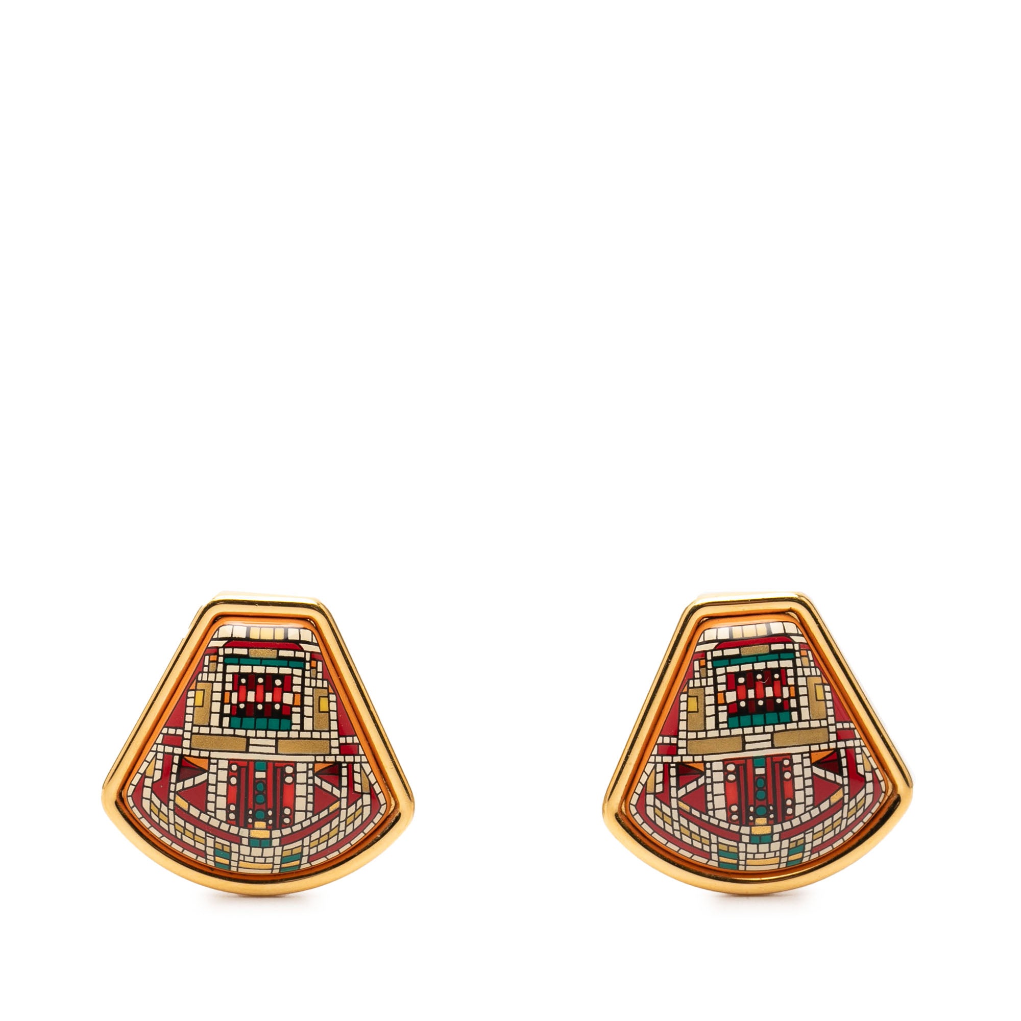 Enamel Cloisonne Clip On Earrings - Image 1