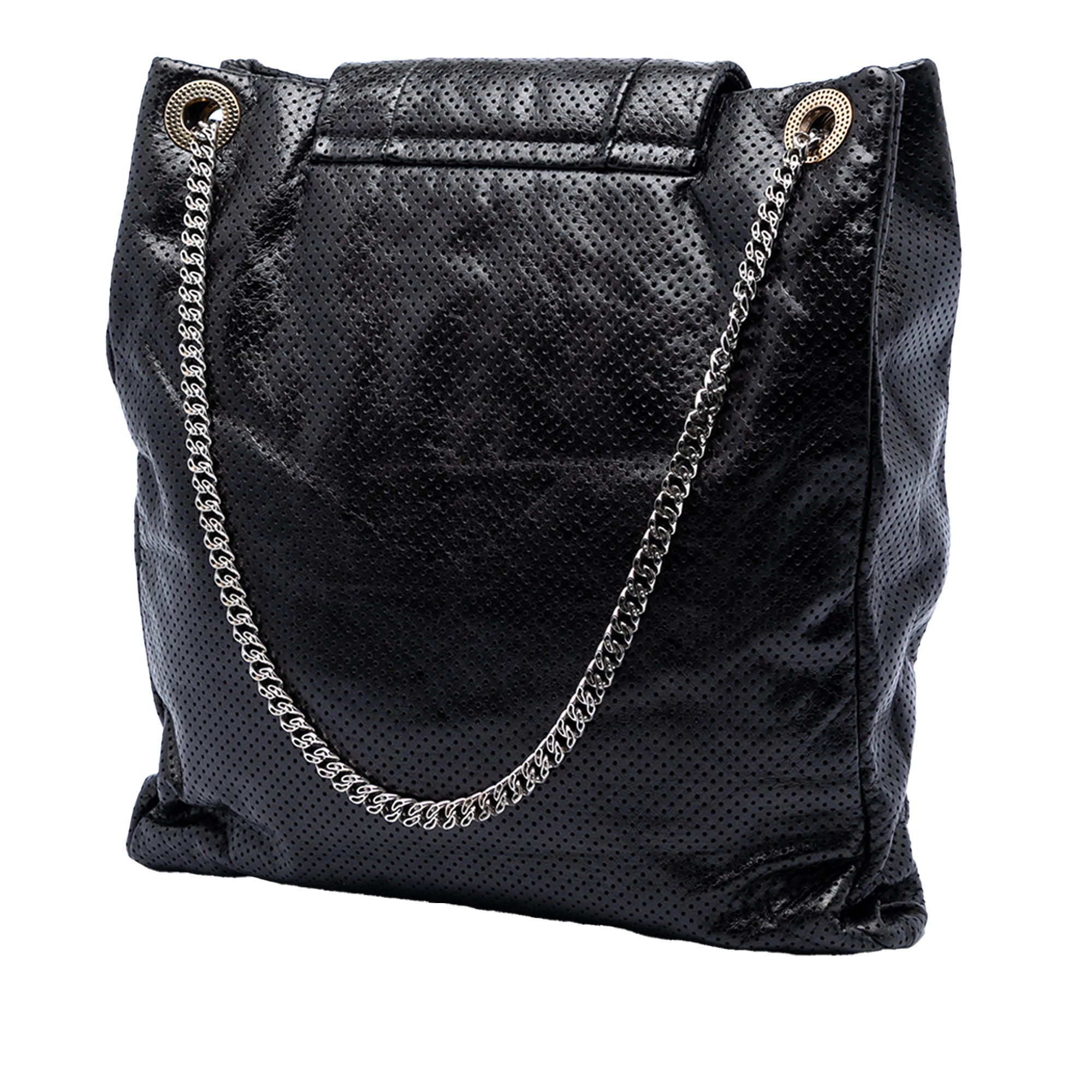 Perforated Crackled Metallic Calfskin Drill Tote - Image 2