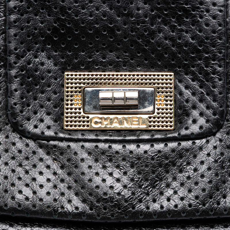 Perforated Crackled Metallic Calfskin Drill Tote - Image 5