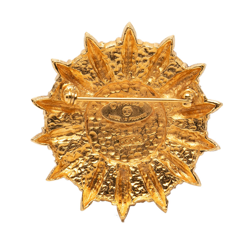 Gold Plated Sunburst Shield Brooch - Image 2