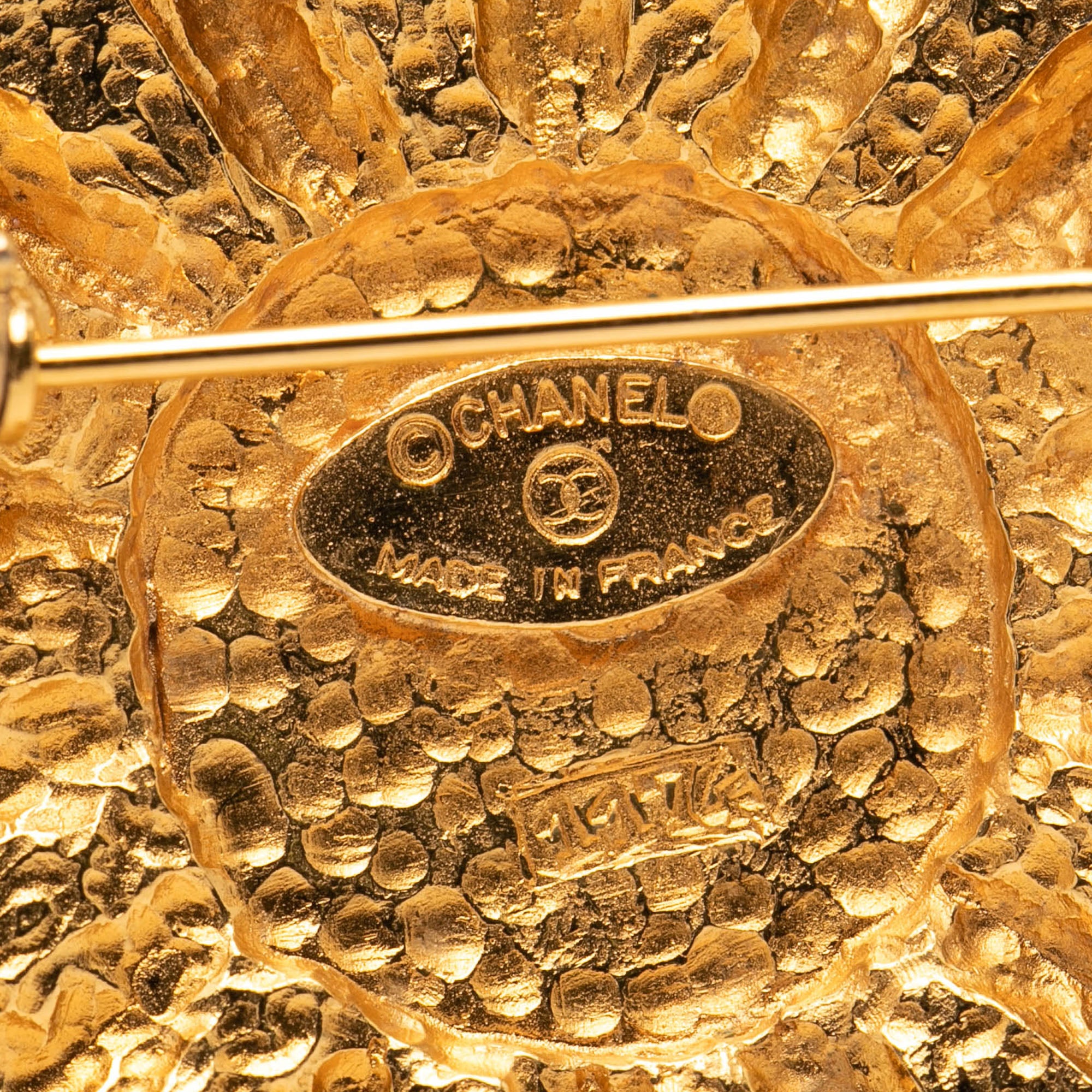 Gold Plated Sunburst Shield Brooch - Image 3