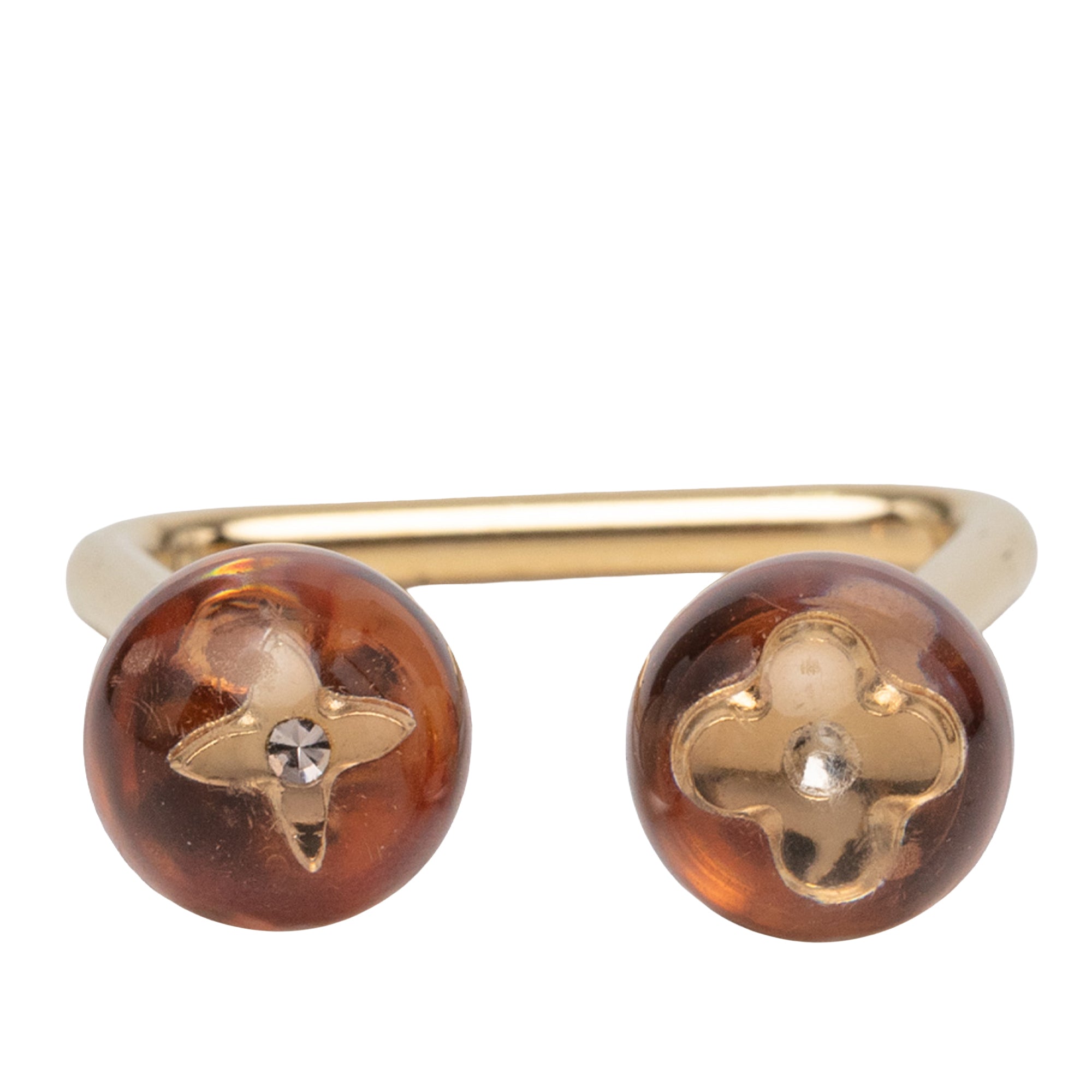 Resin Crystal Inclusion Fleur Bubble Cocktail Ring - Image 1