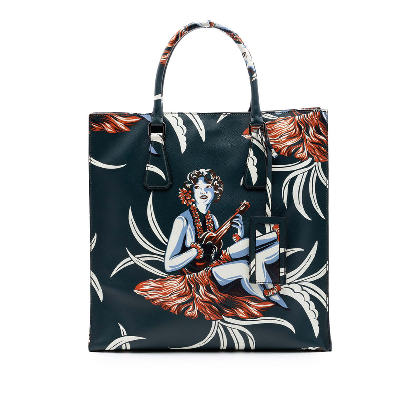 Saffiano Hawaiian Print Tote