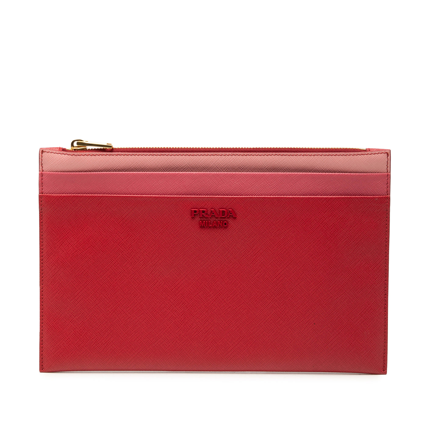 Tricolor Saffiano Zippered Portfolio Clutch - Image 1
