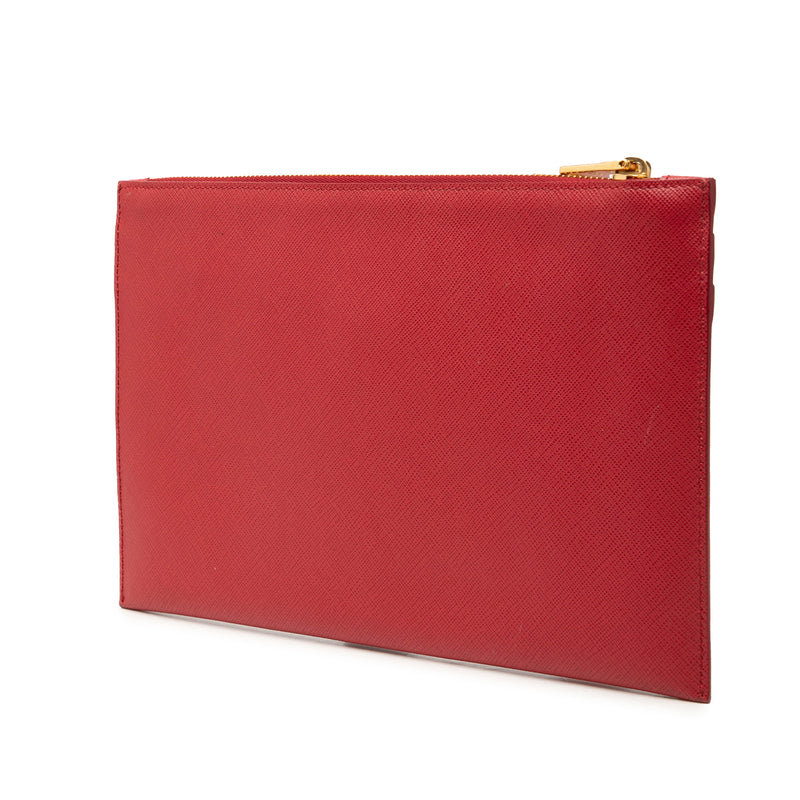 Tricolor Saffiano Zippered Portfolio Clutch - Image 2