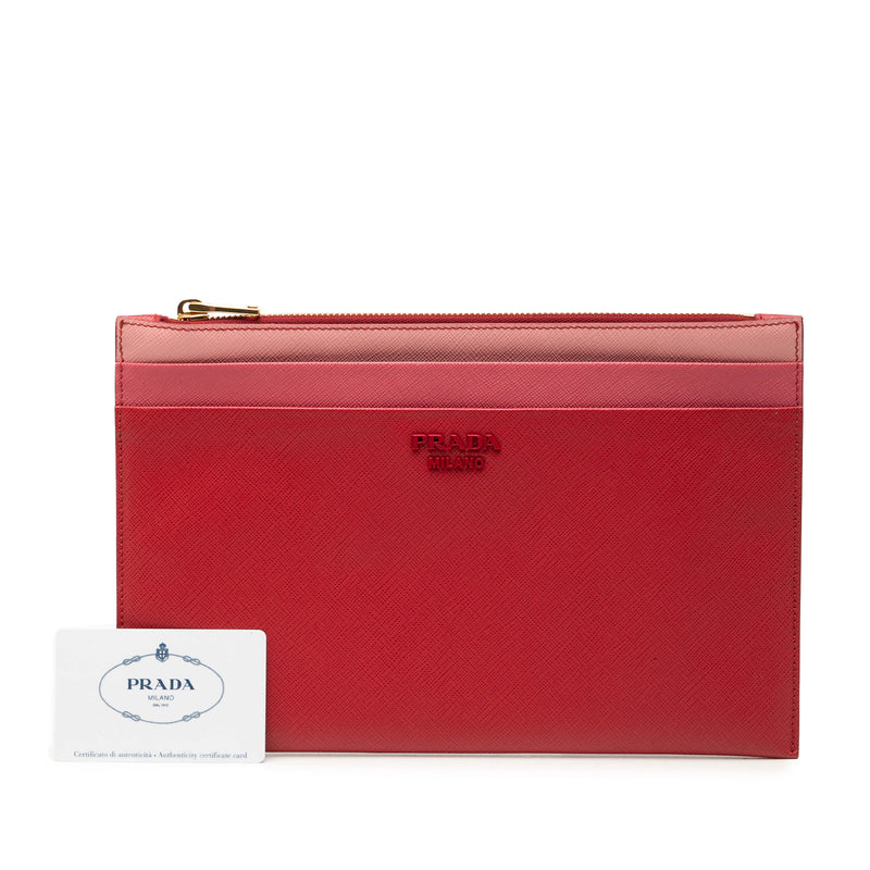 Tricolor Saffiano Zippered Portfolio Clutch - Image 7