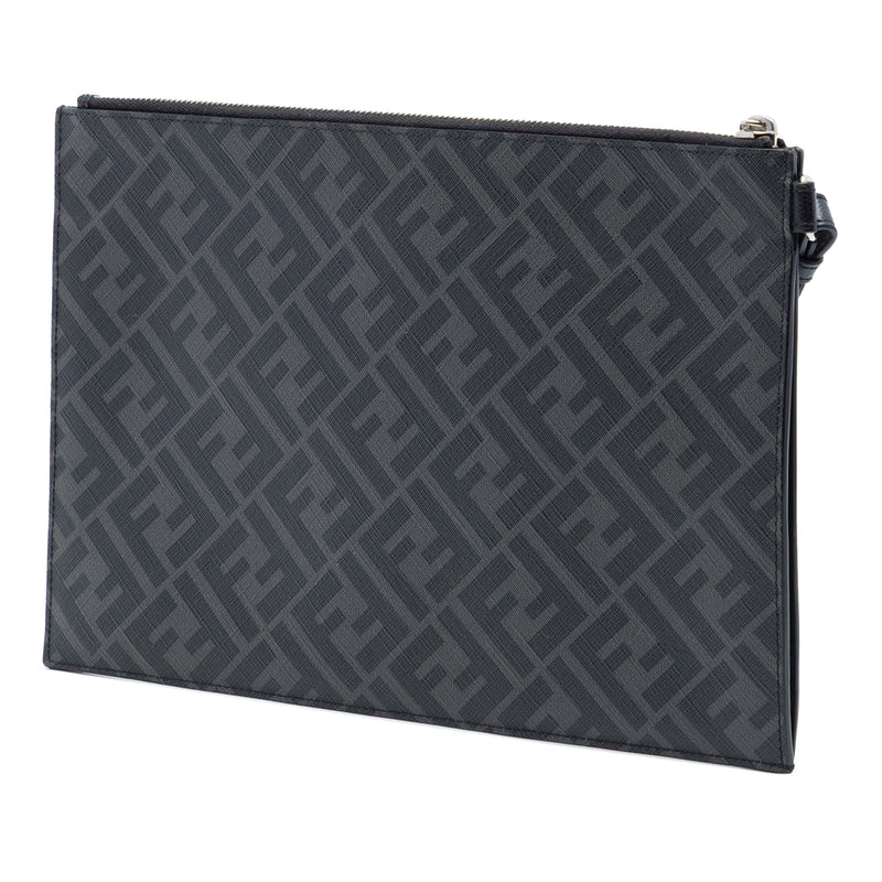 Zucca Coated Canvas FF 1974 Diagonal Logo Flat Pouch - Image 2