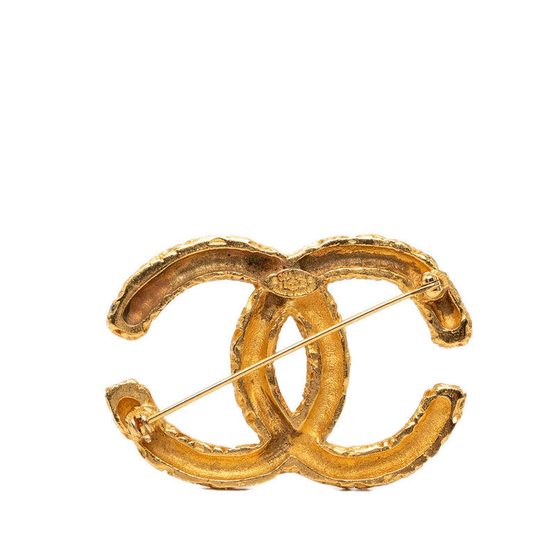 CC Gold Plated Baroque Embossed Brooch - Image 2