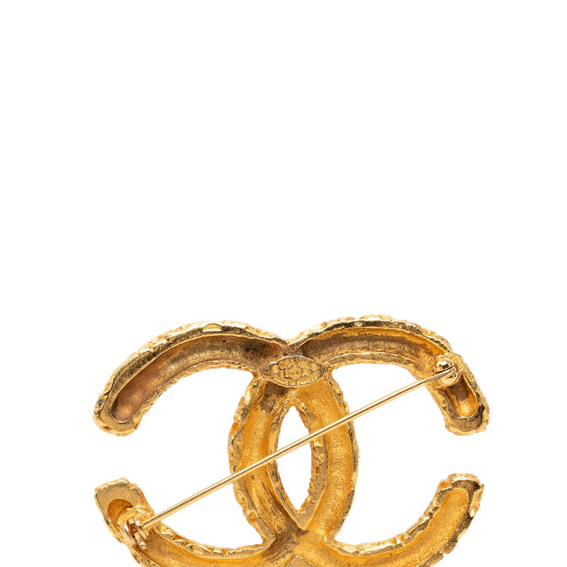 CC Gold Plated Baroque Embossed Brooch - Image 3