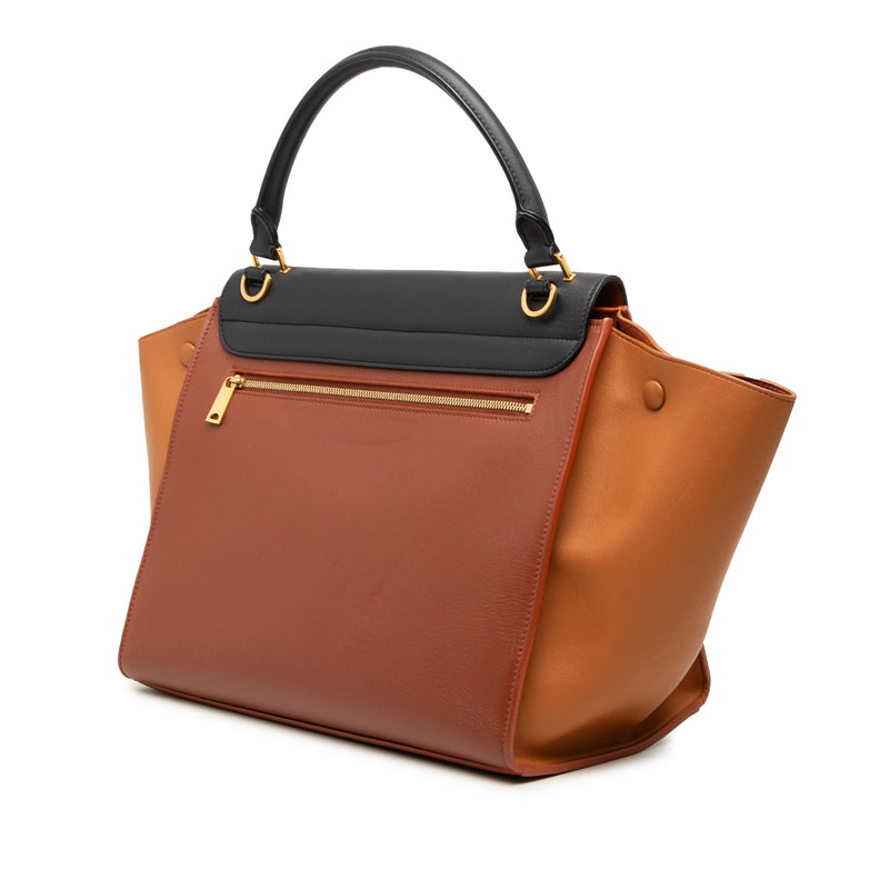 Medium Tricolor Leather Trapeze Satchel - Image 2