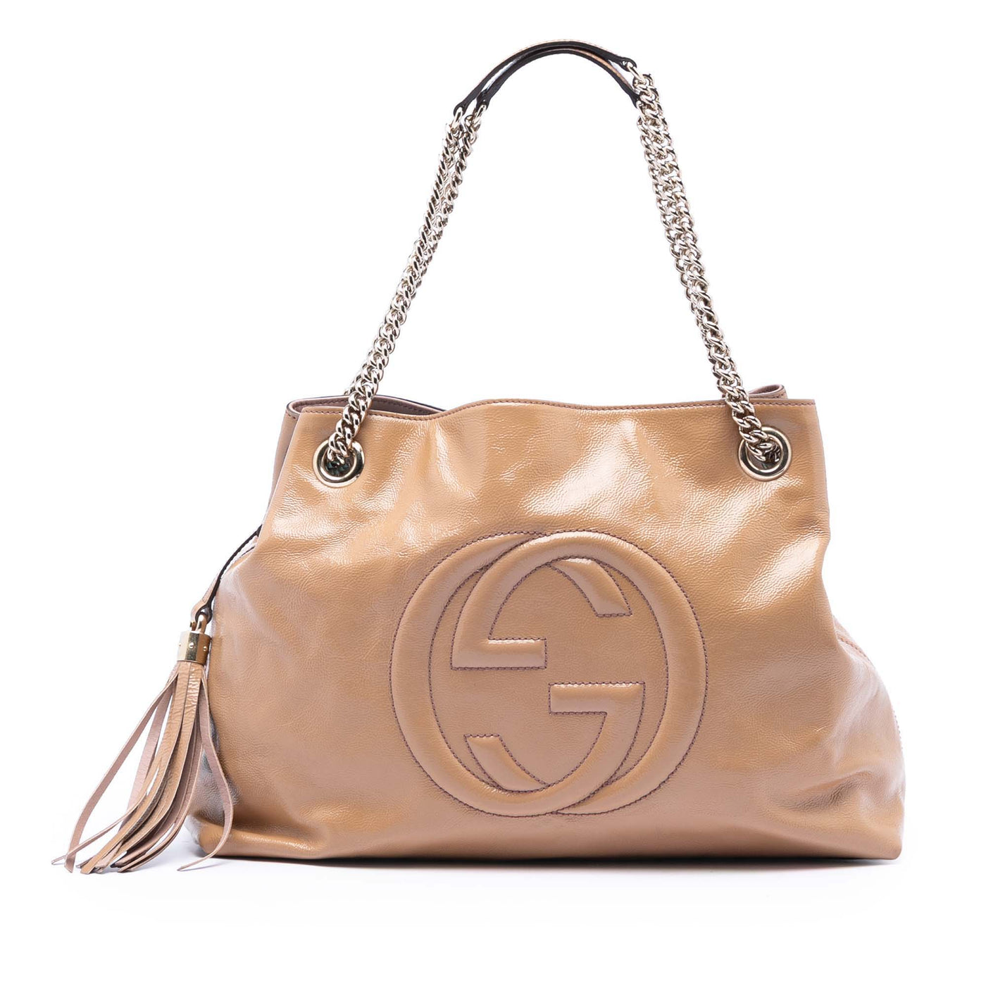 Medium Patent Soho Chain Tote - Image 1