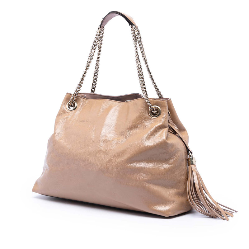 Medium Patent Soho Chain Tote - Image 2