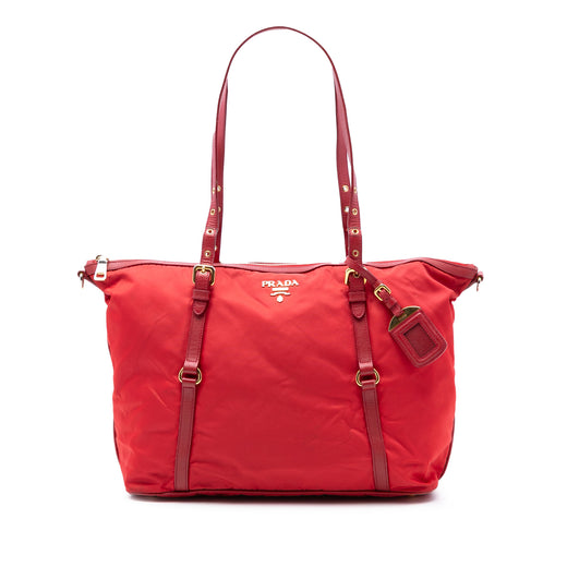 Saffiano Trimmed Tessuto Zip Top Convertible Tote - Image 1